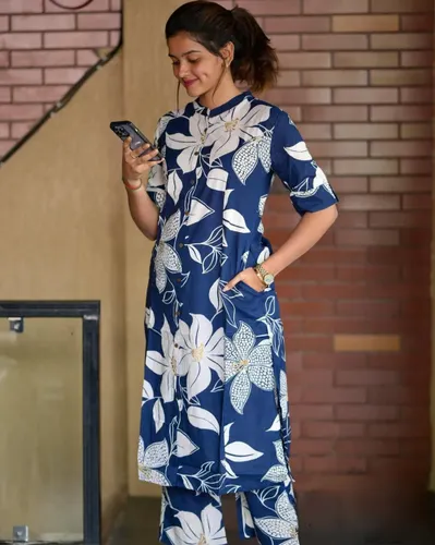 Premium Floral Fine Cotton Kurti & Palazzo Set – Effortless Elegance